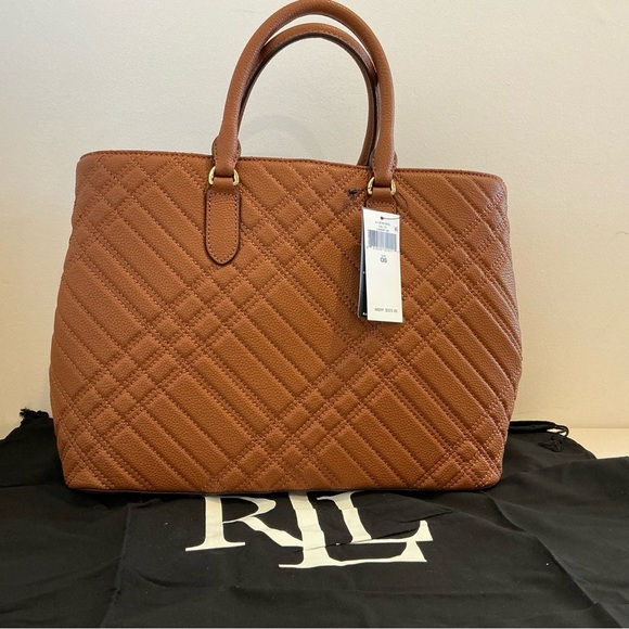 Ralph Lauren| Large Plaid Quilted Satchel - Picture 9 of 11